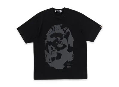 A BATHING APE Ape Head Heavy Washed Relaxed Fit Tee "Black"