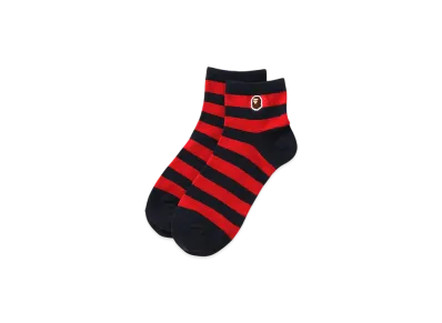 A BATHING APE Ape Head One Point Hoop Ankle Socks "Red"