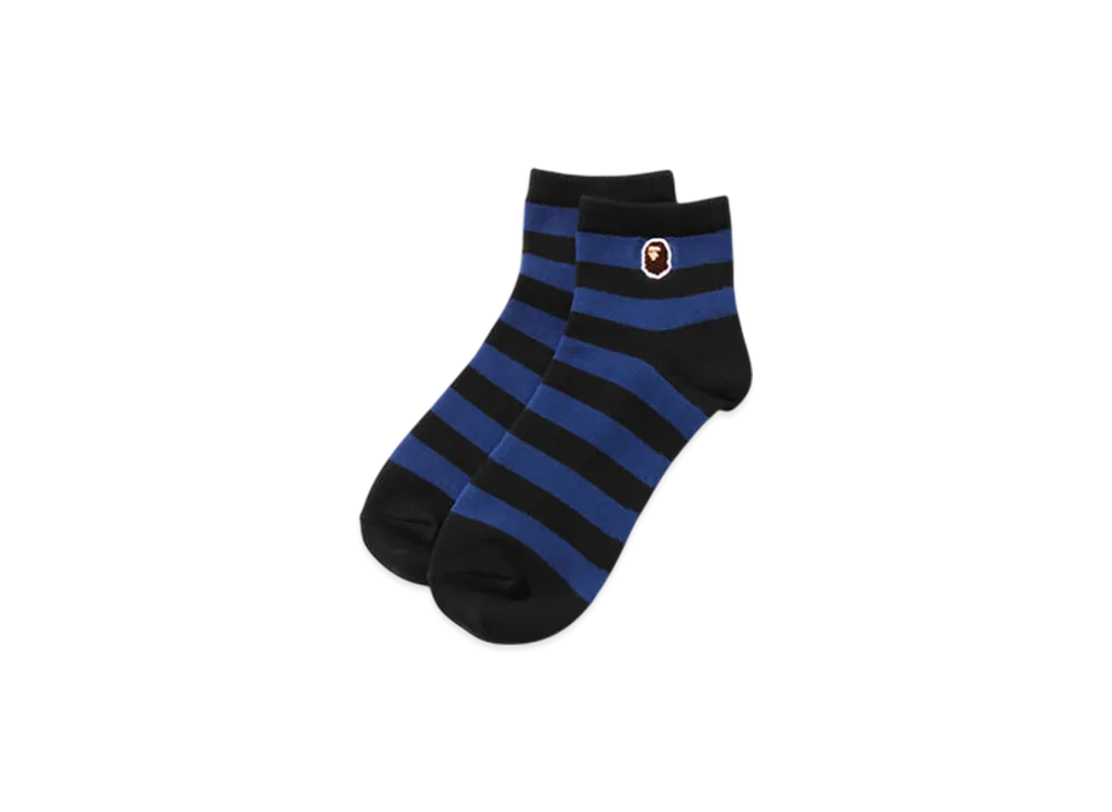 A BATHING APE Ape Head One Point Hoop Ankle Socks "Blue"