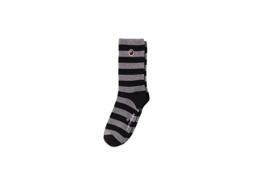 A BATHING APE Ape Head One Point Hoop Socks "Gray"