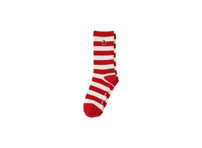 A BATHING APE Ape Head One Point Hoop Socks "Red"