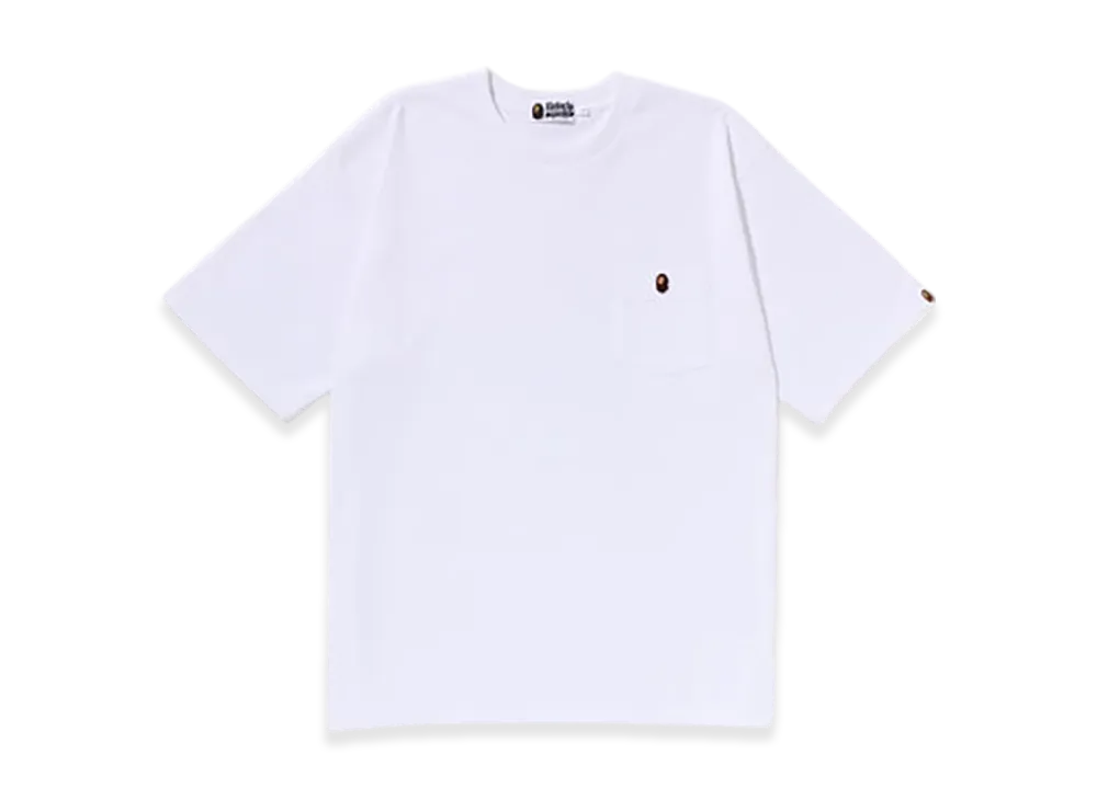 A BATHING APE Ape Head One Point Relaxed Fit Pocket Tee "White"