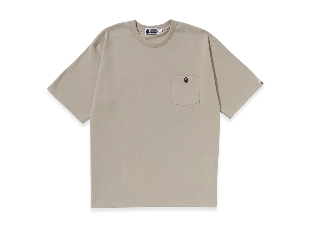 A BATHING APE Ape Head One Point Relaxed Fit Pocket Tee "Beige"
