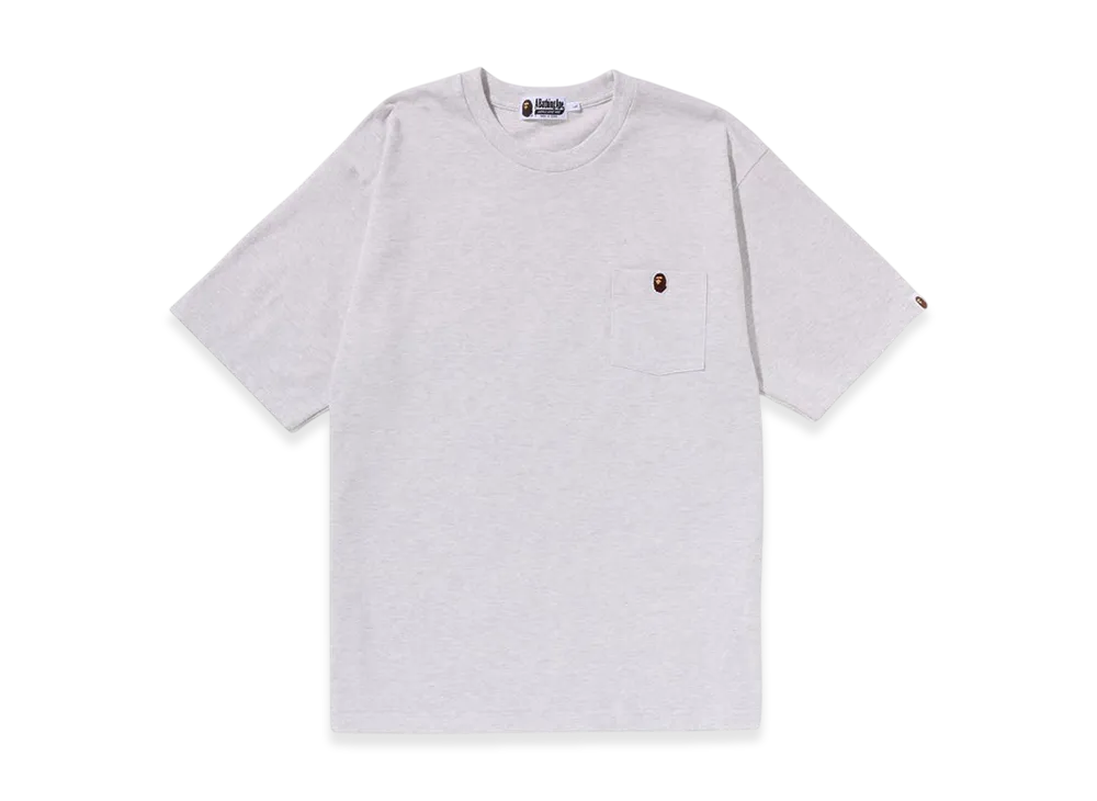 A BATHING APE Ape Head One Point Relaxed Fit Pocket Tee "Gray"