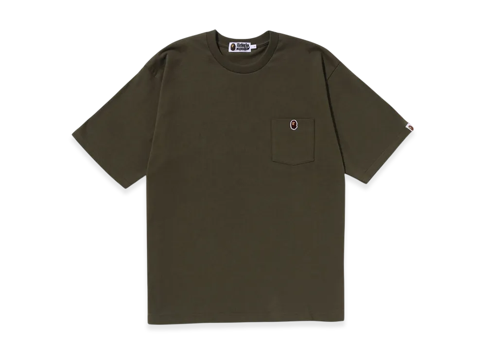 A BATHING APE Ape Head One Point Relaxed Fit Pocket Tee "Olive Drab"