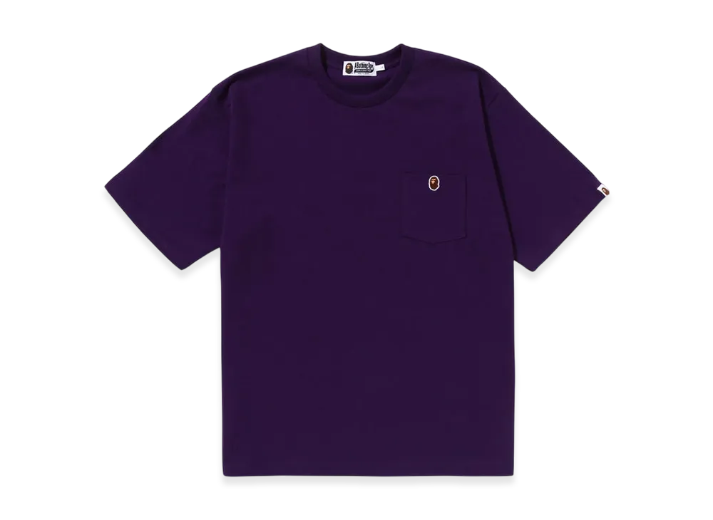 A BATHING APE Ape Head One Point Relaxed Fit Pocket Tee "Purple"