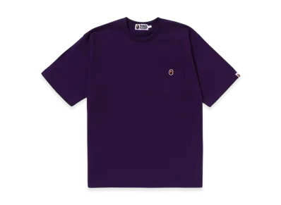 A BATHING APE Ape Head One Point Relaxed Fit Pocket Tee "Purple"