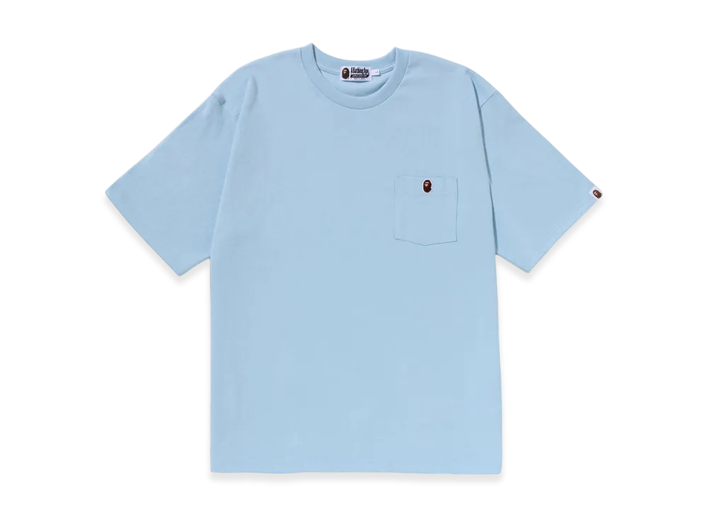 A BATHING APE Ape Head One Point Relaxed Fit Pocket Tee "Sax"