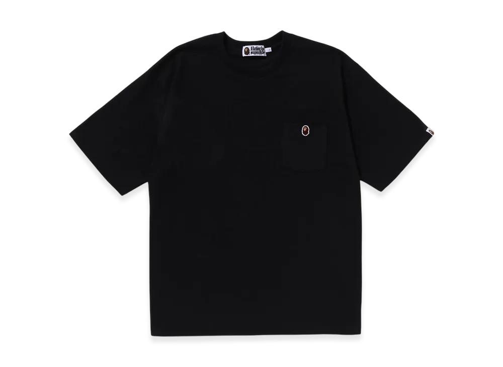 A BATHING APE Ape Head One Point Relaxed Fit Pocket Tee "Black"