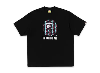 A BATHING APE Ape Head Pattern By Bathing Ape Relaxed Fit Tee "Black"