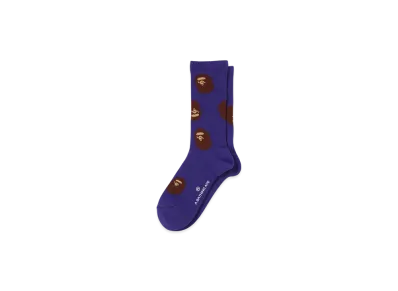 A BATHING APE Ape Head Pattern Socks "Purple"