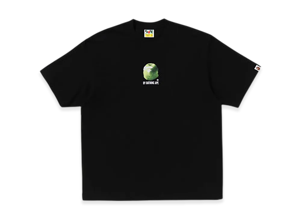 A BATHING APE Apple Graphic By Bathing Ape Relaxed Fit Tee "Black"