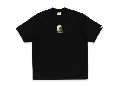 A BATHING APE Apple Graphic By Bathing Ape Relaxed Fit Tee "Black"