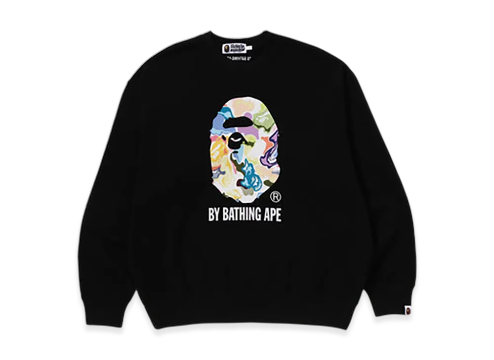 A BATHING APE Art Camo By Bathing Ape Relaxed Fit Crewneck Sweatshirt "Black"