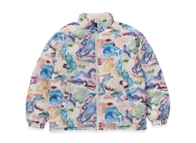 A BATHING APE Art Camo Reversible Down Jacket "White"