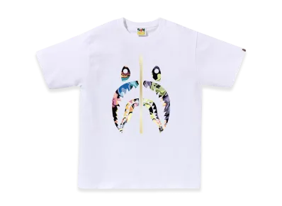 A BATHING APE Art Camo Shark Tee "White"