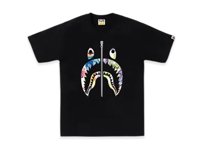 A BATHING APE Art Camo Shark Tee "Black"