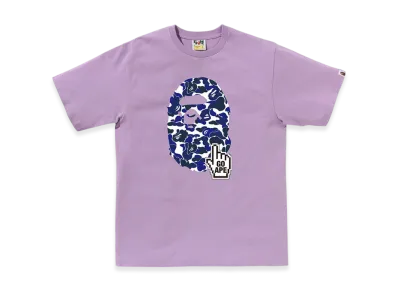 A BATHING APE Bape Camo Go Ape Pointer Big Ape Head Tee "Purple"