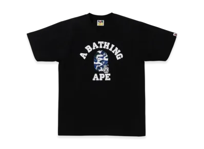 A BATHING APE Bape Camo Go Ape Pointer College Tee "Black"