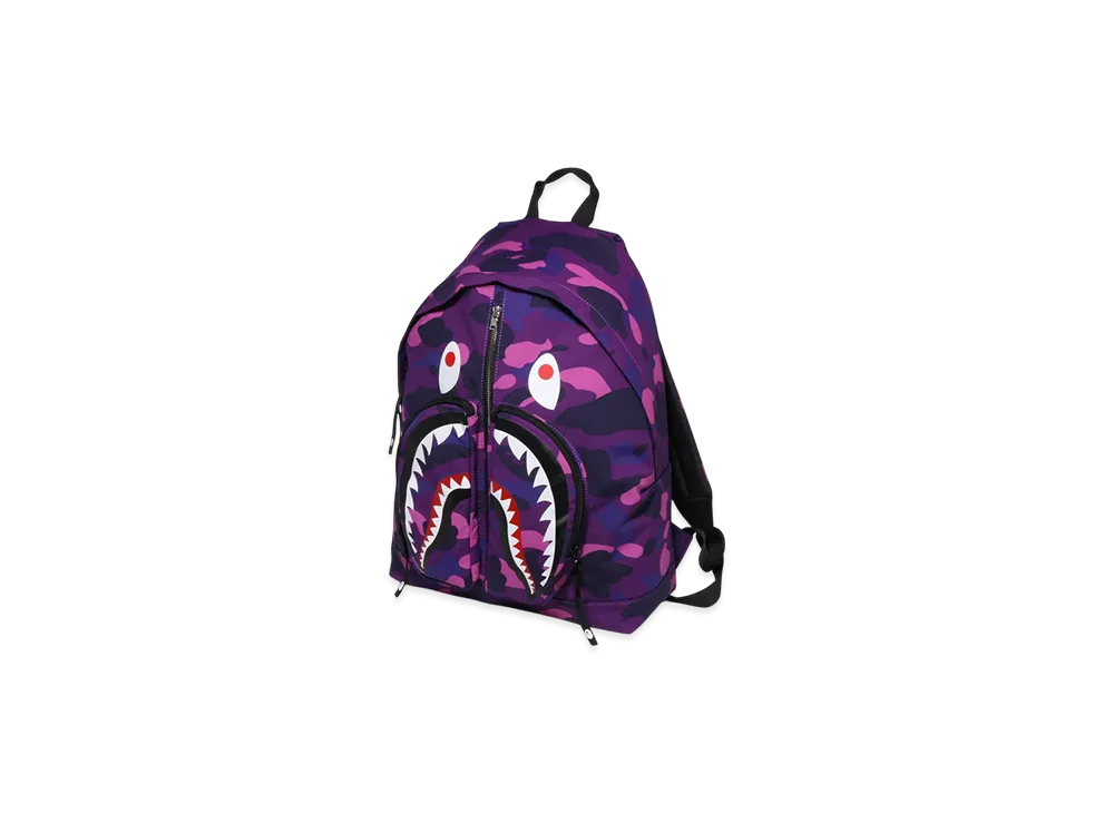 A BATHING APE Color Camo Shark Daypack "Purple"