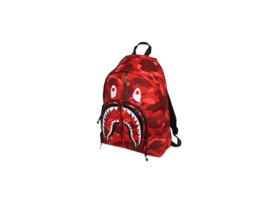 A BATHING APE Color Camo Shark Daypack "Red"