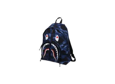 A BATHING APE Color Camo Shark Daypack "Navy"