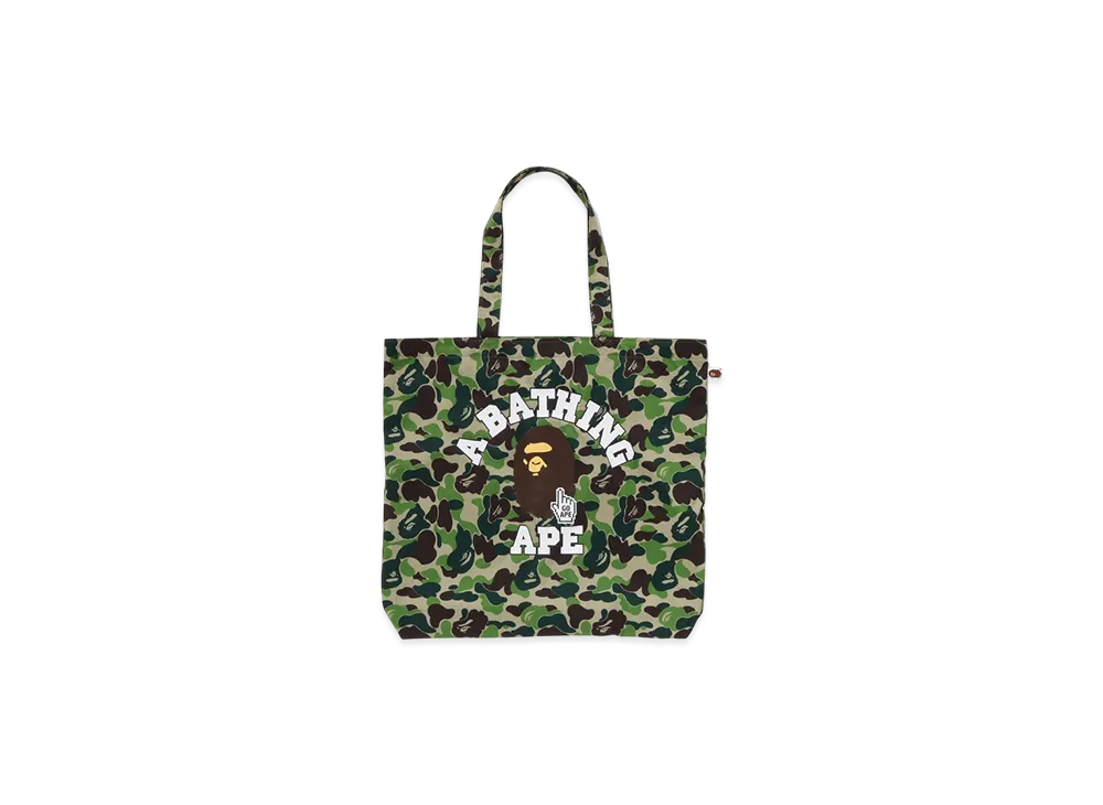 A BATHING APE Bape Camo Go Ape Pointer College Tote Bag Bapec "Green"
