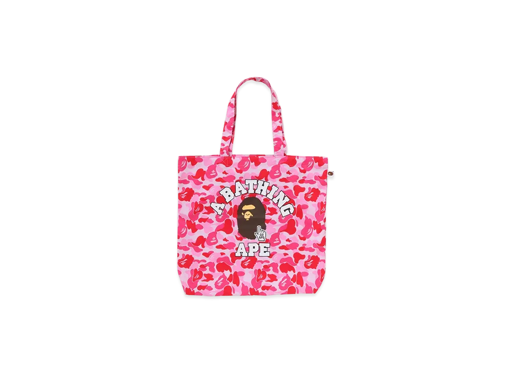 A BATHING APE Bape Camo Go Ape Pointer College Tote Bag Bapec "Pink"
