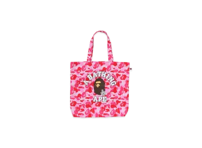 A BATHING APE Bape Camo Go Ape Pointer College Tote Bag Bapec "Pink"