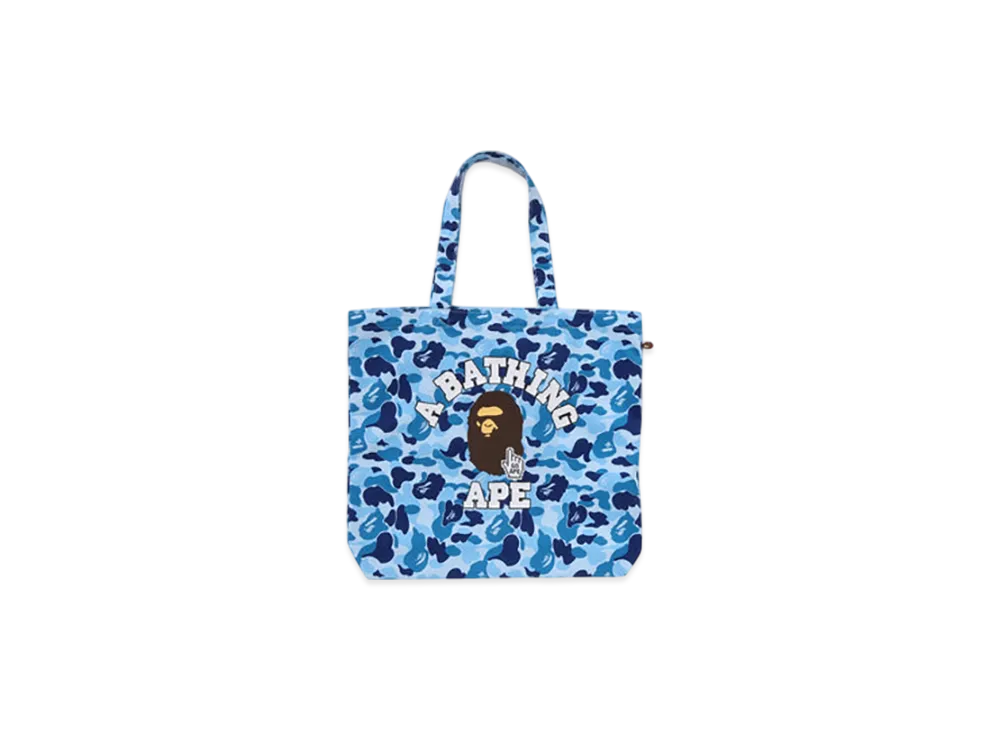 A BATHING APE Bape Camo Go Ape Pointer College Tote Bag Bapec "Blue"