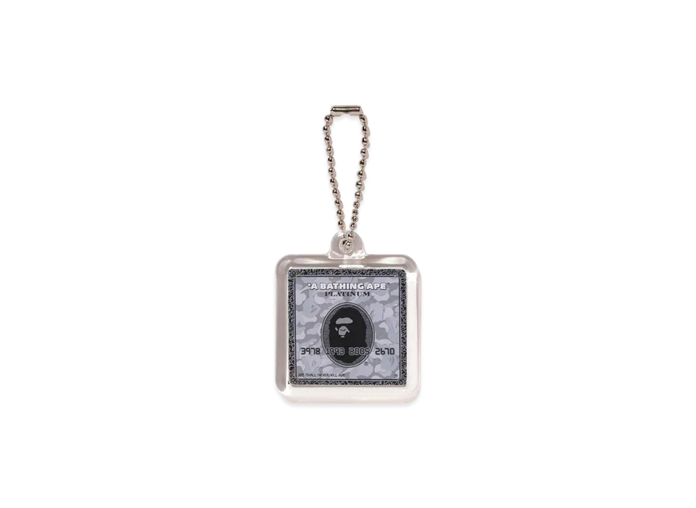 A BATHING APE Bape Card Keychain Bapec "Silver"