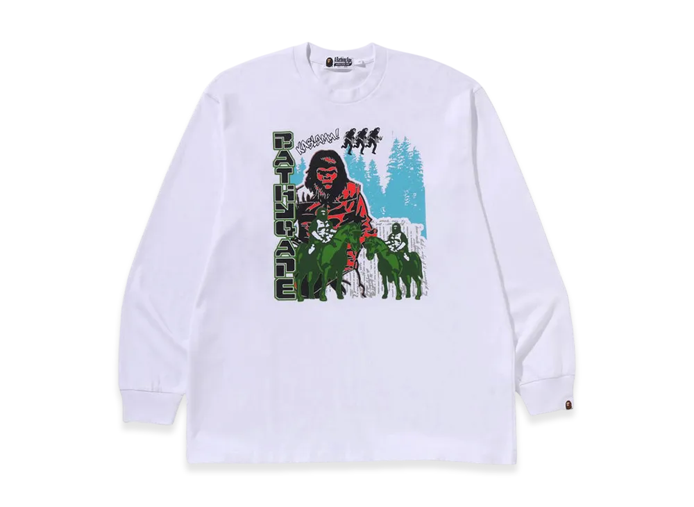 A BATHING APE Bape Graphic Relaxed Fit LS Tee "White"