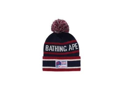A BATHING APE Bape Pom Pom Beanie "Navy"
