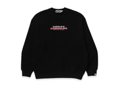 A BATHING APE Bape Slogan Relaxed Fit Crewneck Sweatshirt "Black"