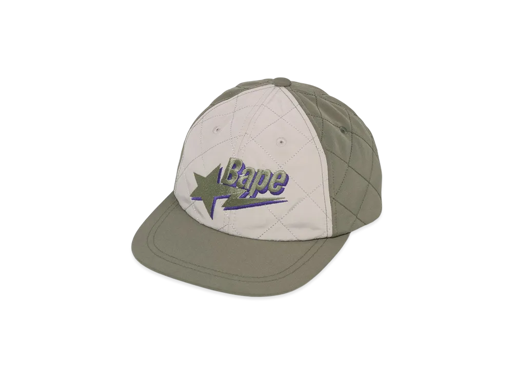 A BATHING APE Bape Sta Logo Quilting Cap "Olive Drab"