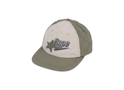 A BATHING APE Bape Sta Logo Quilting Cap "Olive Drab"