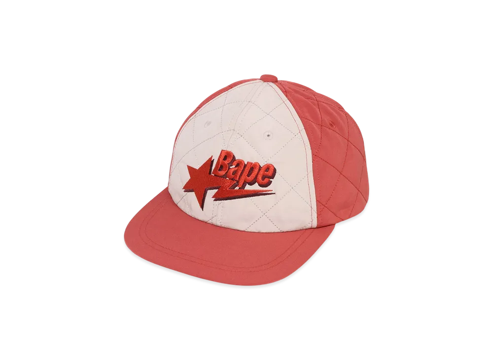 A BATHING APE Bape Sta Logo Quilting Cap "Orange"