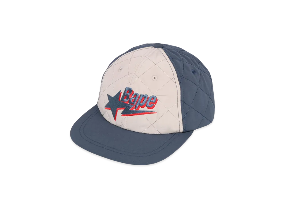 A BATHING APE Bape Sta Logo Quilting Cap "Navy"