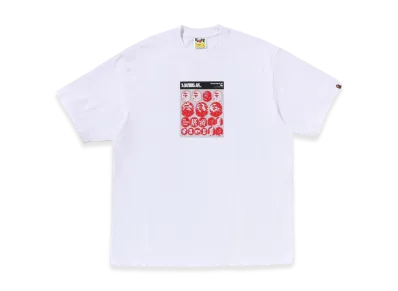 A BATHING APE Bape Sticker Graphic Relaxed Fit Tee "White"