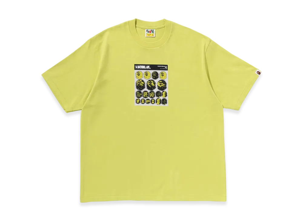 A BATHING APE Bape Sticker Graphic Relaxed Fit Tee "Yellow"