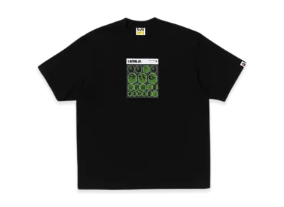 A BATHING APE Bape Sticker Graphic Relaxed Fit Tee "Black"