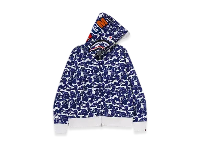 A BATHING APE Bape.Com Separate Shark Full Zip Hoodie "Navy"