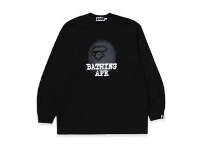 A BATHING APE Bathing Ape Logo Relaxed Fit LS Tee "Black"