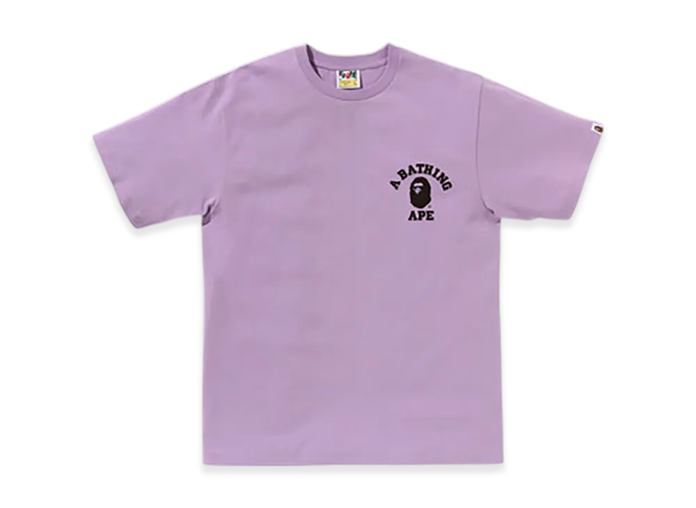 A BATHING APE Bicolor College Ats Tee "Purple"