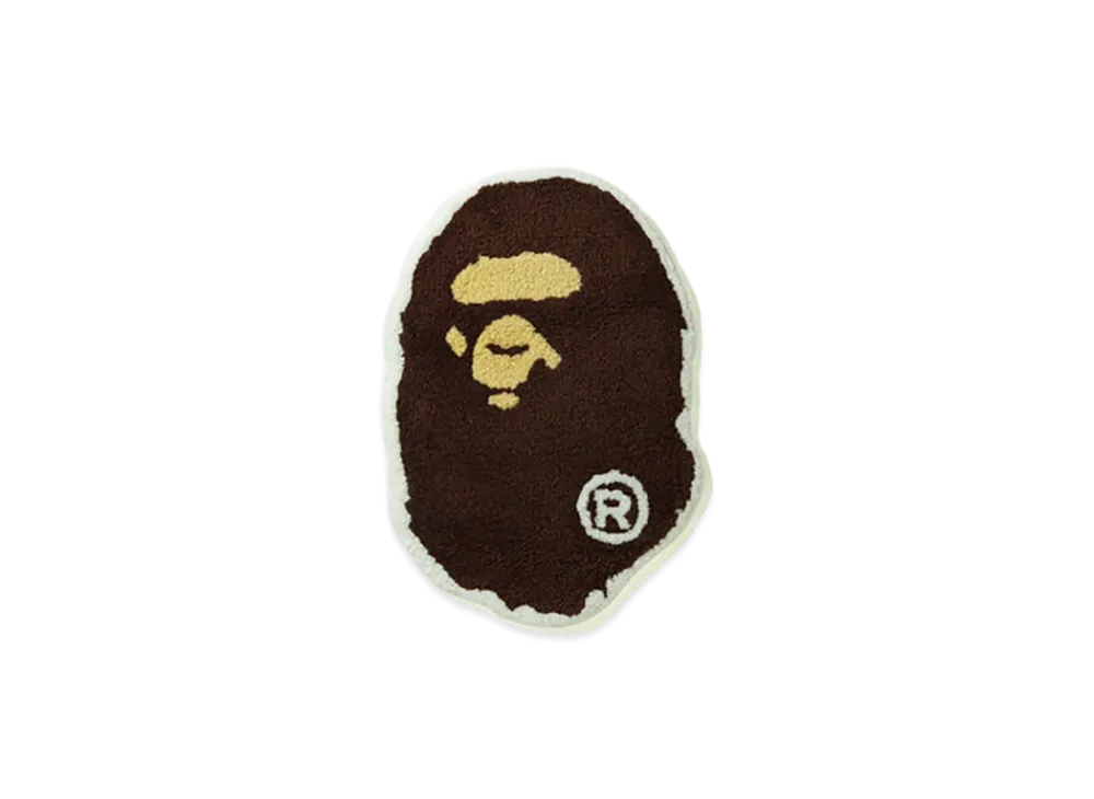 A BATHING APE Big Ape Head Rug Mat "Brown"