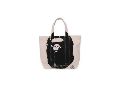 A BATHING APE Big Ape Head Tote Bag "Ivory"
