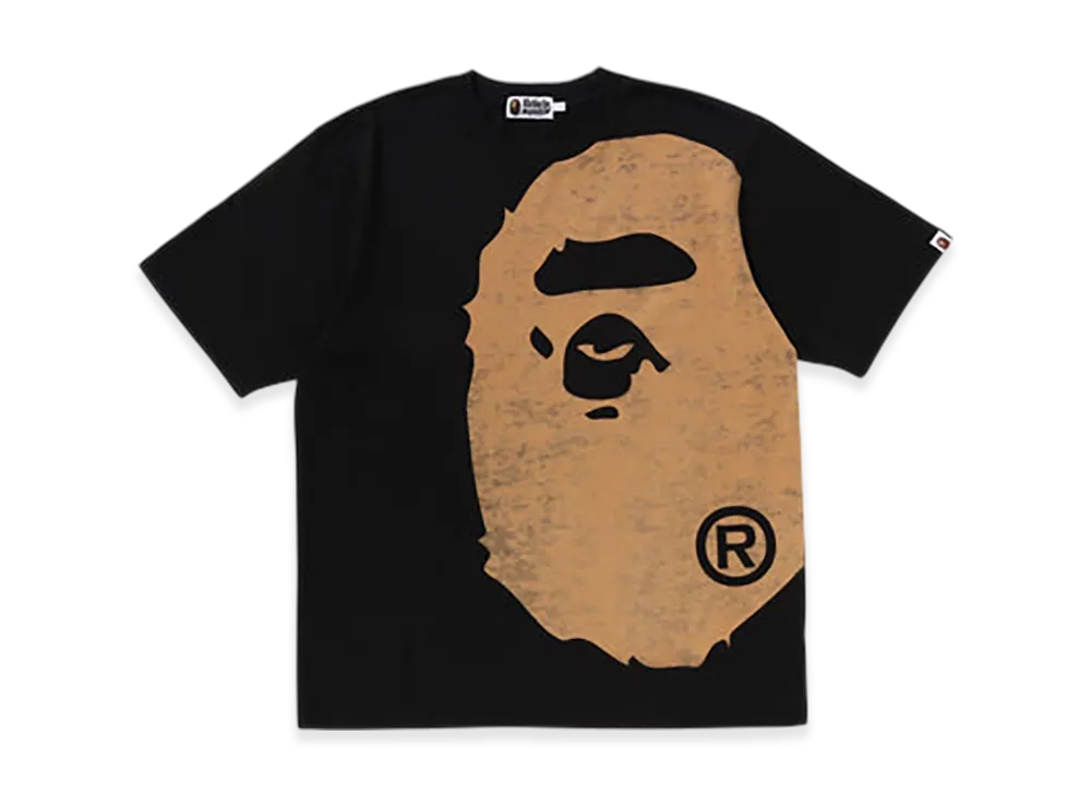 A BATHING APE Bleached Big Ape Head Relaxed Fit Tee "Black"