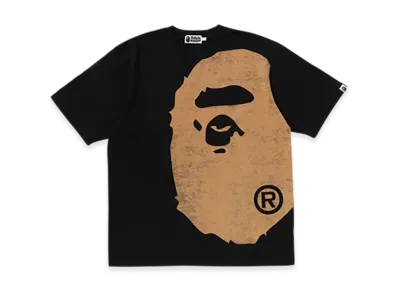 A BATHING APE Bleached Big Ape Head Relaxed Fit Tee "Black"