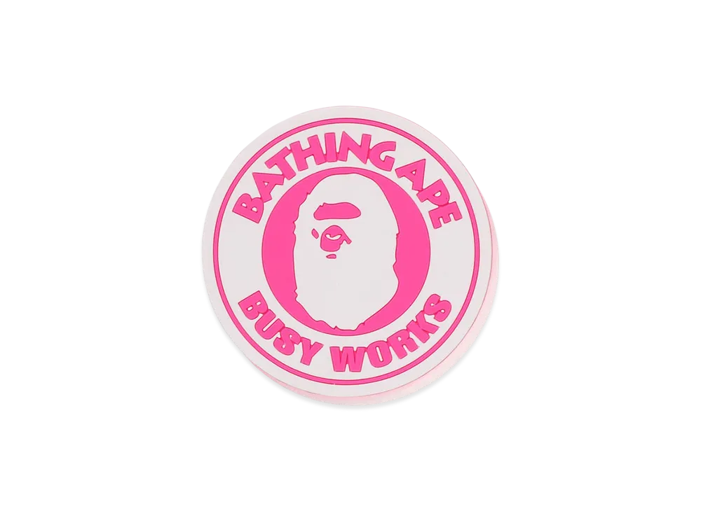A BATHING APE Busy Works Neon Color Rubber Coaster "Pink"