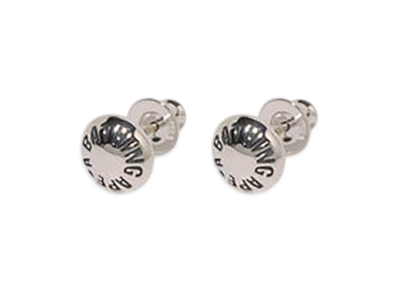 A BATHING APE Button Earrings "Silver"